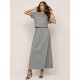 Vestido Longo Morcego Malha Mescla