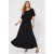 Vestido Midi Viscose Ciganinha com Lapela Preto