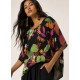 Blusa Morcego Ampla Tangará Estampa Noite Botânica