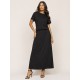 Vestido Longo Morcego Malha Preto