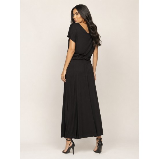 Vestido Longo Morcego Malha Preto
