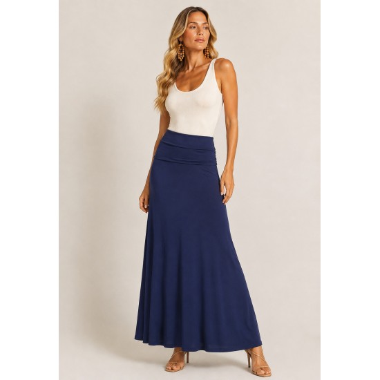Saia Longa Malha SAZ Azul Marinho
