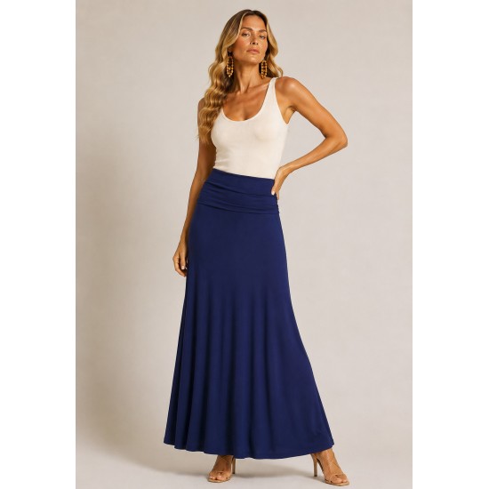 Saia Longa Malha SAZ Azul Marinho