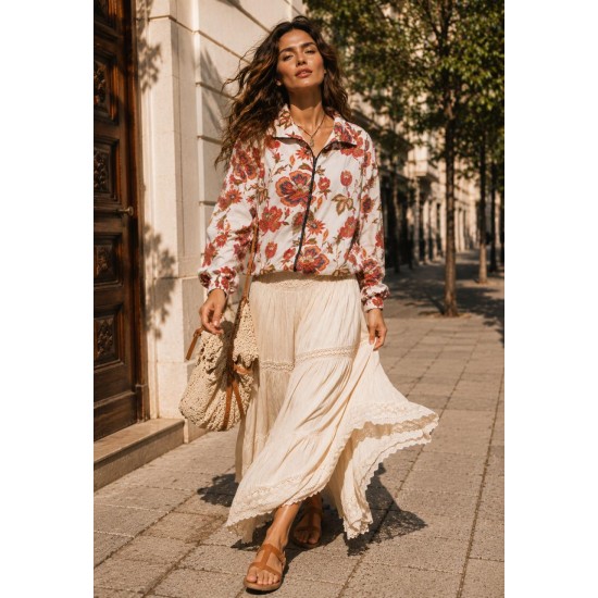 Jaqueta Corta-Vento Blouson Uatumã Estampa Flor de Caju