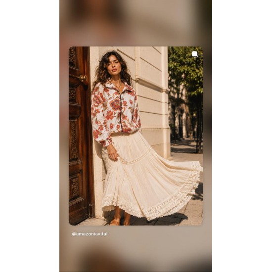 Jaqueta Corta-Vento Blouson Uatumã Estampa Flor de Caju