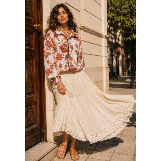Jaqueta Corta-Vento Blouson Uatumã Estampa Flor de Caju