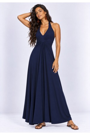 Vestido Midi Mamirauá Malha Azul Marinho