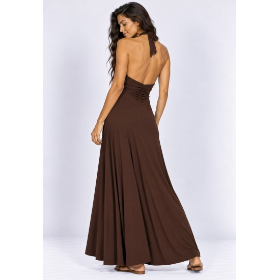Vestido Midi Mamirauá Malha Marrom
