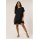Vestido curto amplo gola princesa Preto