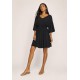 Vestido Curto Caaxixá Viscose com Cordão na Cintura Preto