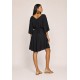 Vestido Curto Caaxixá Viscose com Cordão na Cintura Preto