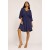 Vestido Curto Caaxixá Viscose com Cordão na Cintura Azul Marinho