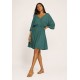 Vestido Curto Caaxixá Viscose com Cordão na Cintura Verde