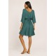Vestido Curto Caaxixá Viscose com Cordão na Cintura Verde