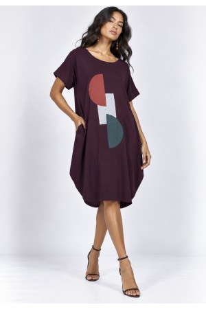 Vestido Amora Malha Midi Plus Bordô