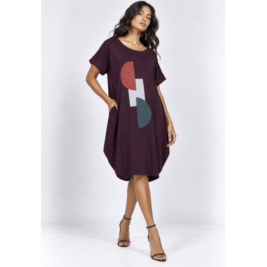 Vestido Amora Malha Midi Plus Bordô
