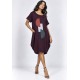 Vestido Amora Malha Midi Plus Bordô