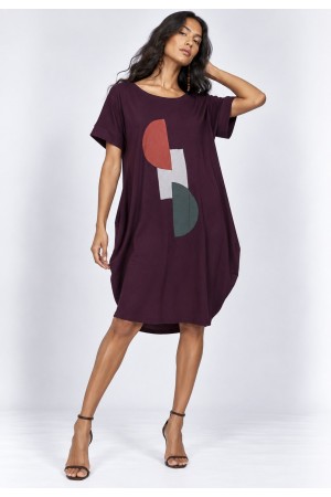 Vestido Amora Malha Midi Plus Bordô