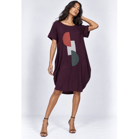 Vestido Amora Malha Midi Plus Bordô