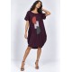 Vestido Amora Malha Midi Plus Bordô