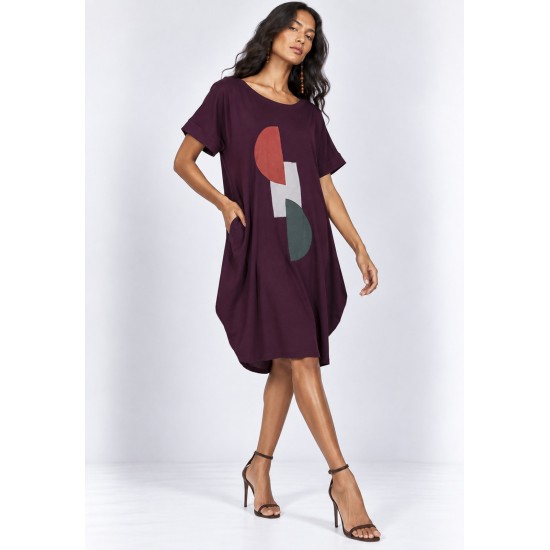 Vestido Amora Malha Midi Plus Bordô