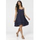 Vestido Curto Itaúna Viscose Babados Duplo Azul