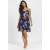 Vestido Curto Itaúna Viscose Babados Duplo Estampa Festa das Flores Azul