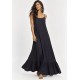 Vestido Longo Kuaana Viscose Azul