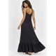 Vestido Longo Kuaana Viscose Azul