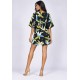 Vestido Curto Pequi Viscose Estampa Jardim Noturno