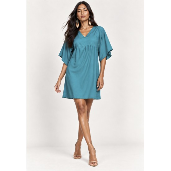 Vestido Curto Pequi Viscose Verde