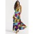 Vestido Longo Kuaana Viscose Estampa Jardim Azul