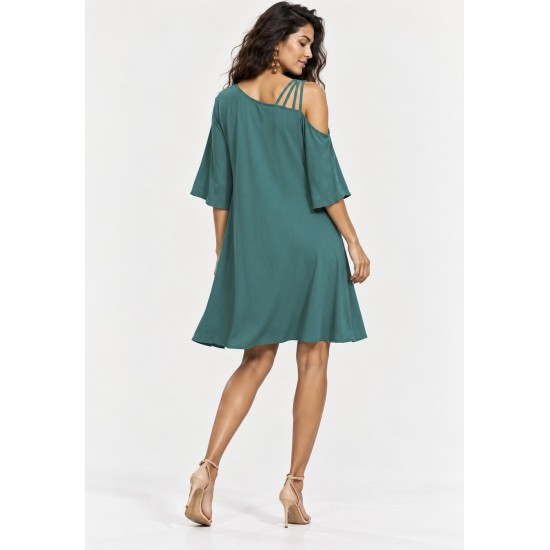 Vestido Curto Iara Viscose Ombro a Mostra Verde