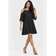 Vestido Curto Iara Viscose Ombro a Mostra Preto