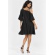 Vestido Curto Iara Viscose Ombro a Mostra Preto