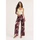 Calça Pantalona Granja Malha Estampa Selva Bordô