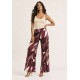 Calça Pantalona Granja Malha Estampa Selva Bordô