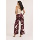 Calça Pantalona Granja Malha Estampa Selva Bordô