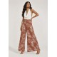 Calça Pantalona Granja Malha Estampa Palmas da Terra