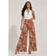 Calça Pantalona Granja Malha Estampa Palmas da Terra