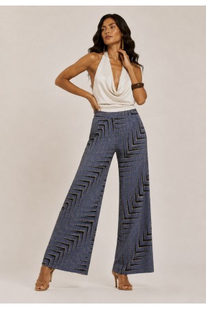 Calça Pantalona Granja Malha Estampa Murici