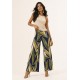 Calça Pantalona Granja Malha Estampa Selva Azul
