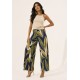 Calça Pantalona Granja Malha Estampa Selva Azul