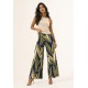 Calça Pantalona Granja Malha Estampa Selva Azul
