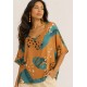 Blusa Morcego Ampla Tangará Estampa Aurora Botãnica