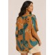 Blusa Morcego Ampla Tangará Estampa Aurora Botãnica