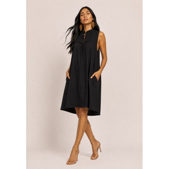 Vestido Midi Viscose Regata Piaf Preto