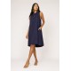 Vestido Midi Viscose Regata Piaf Azul Marinho
