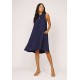 Vestido Midi Viscose Regata Piaf Azul Marinho