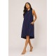 Vestido Midi Viscose Regata Piaf Azul Marinho